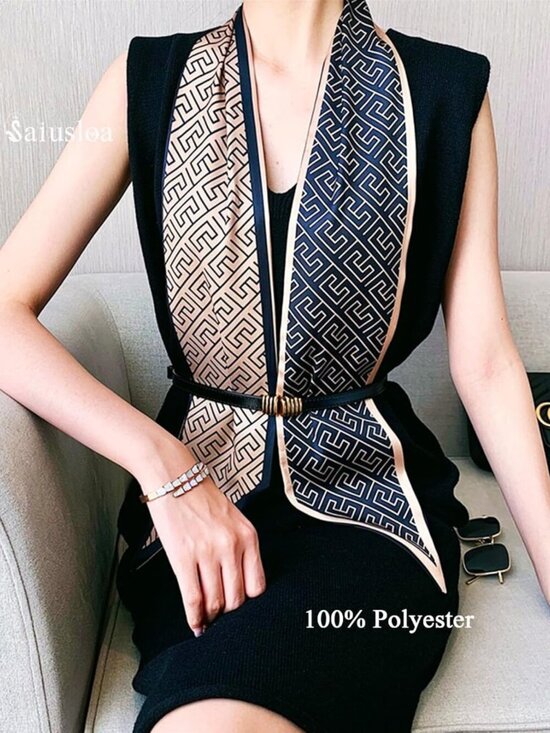 $_12.JPG?set_id=880000500F Women\'s Coffee Gold Head Fashion Scarves Long Skinny Silky Hair Bags Scarf